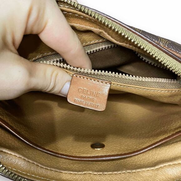 Celine Macadam Dark Wristlet Clutch Authentic Summer Bag - Picture 6 of 9